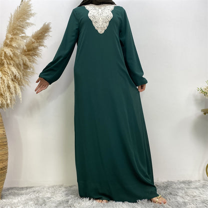 Arabian Applique Long Sleeve Dress