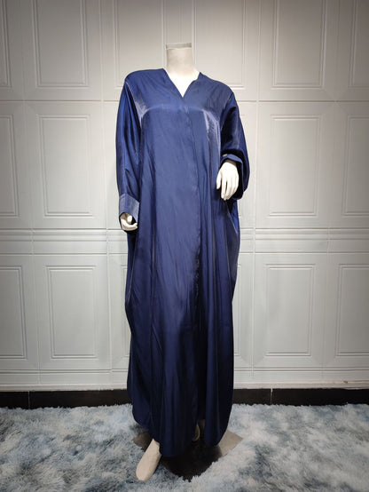 Women's Bright Silk Satin Bat-sleeved Robe