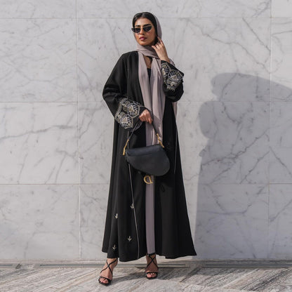 Fashion Embroidery Abaya Black Robe