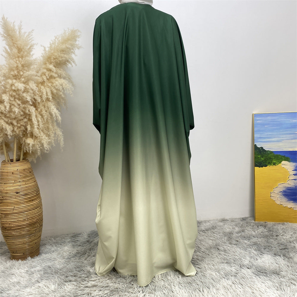 Women's Dolman-Sleeve Loose Gradient Gown