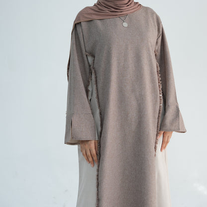 Stylish Petite Open Front Abaya Robe