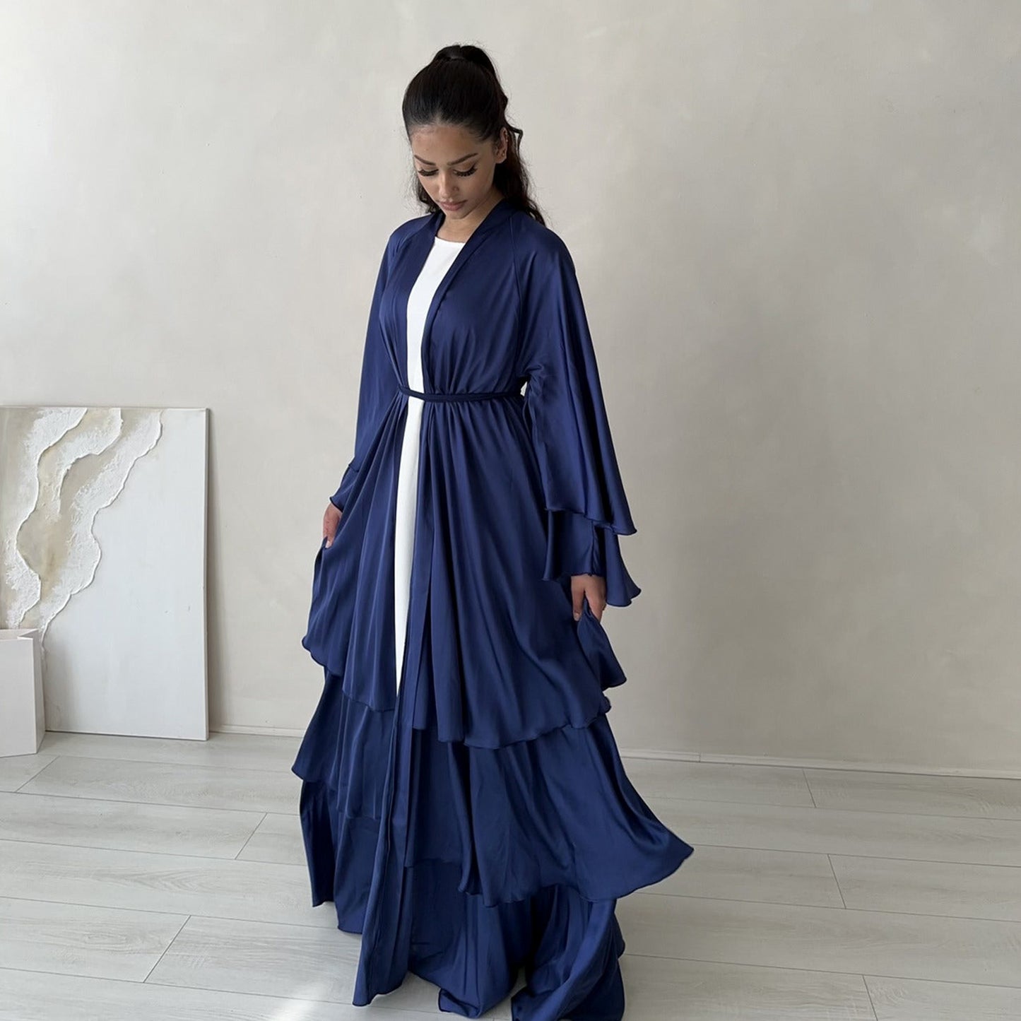 Women's Elegant Open Abaya Robe