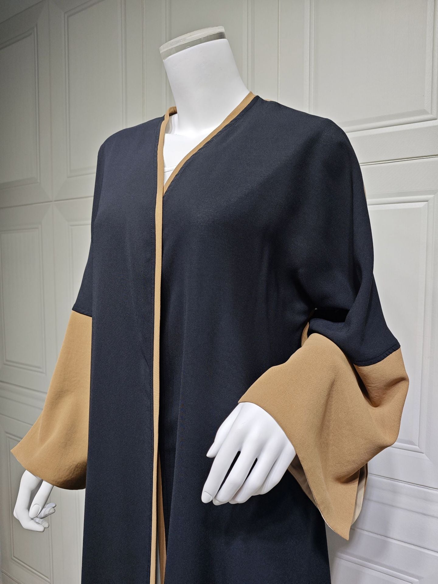 Modest Patchwork Elegant Open Abaya Robe