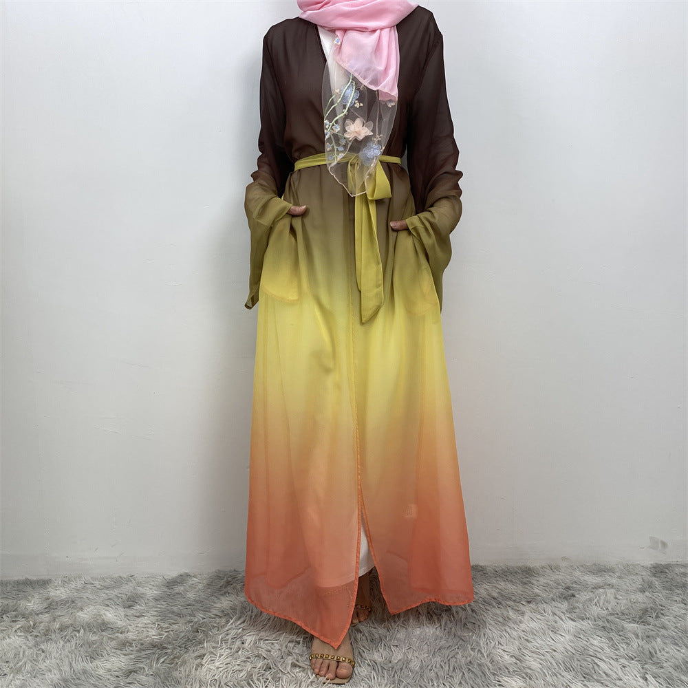 Women's Muslim Cardigan Chiffon Robe