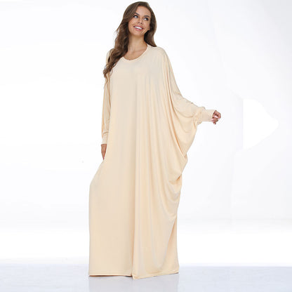 Round Neck Batwing Sleeve Dress