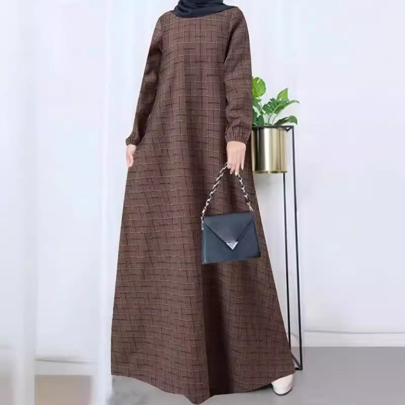 Women's Plaid Crewneck Dress