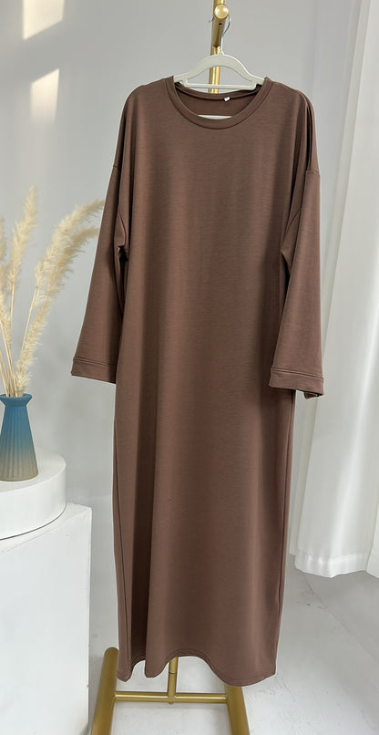 Women's Solid Color Sweatshirt Dress