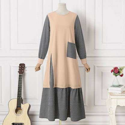 Women's Long Sleeved Round Neck Dress