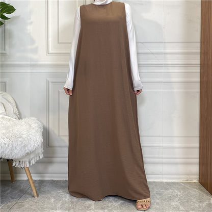 Sleeveless Dress and Robe Set with Pockets