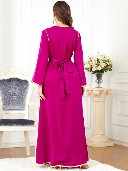Women's Long Sleeve Solid Color Dress