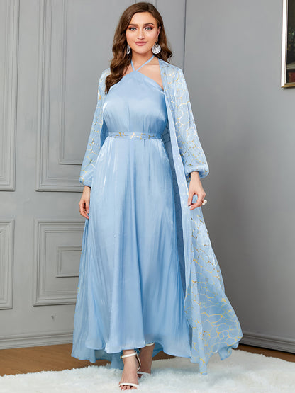 Women's Blue Party Two-piece Dress