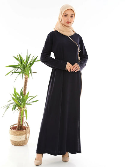 Women's Lace-up Slim Burqa V-neck Dress