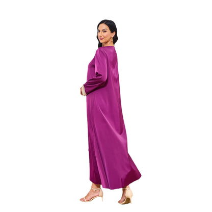 Robe en dentelle violette brodée pour femmes