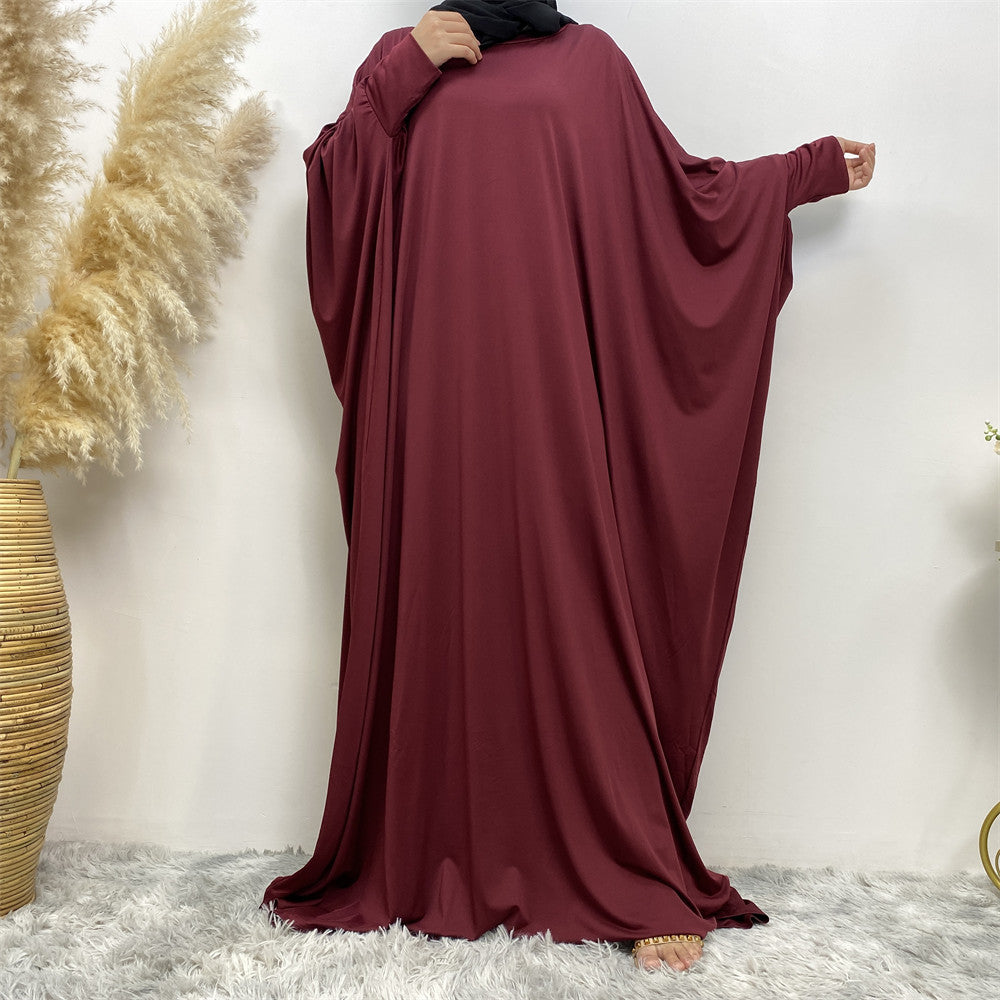 Bat Long Sleeve Casual Long Abaya Dress