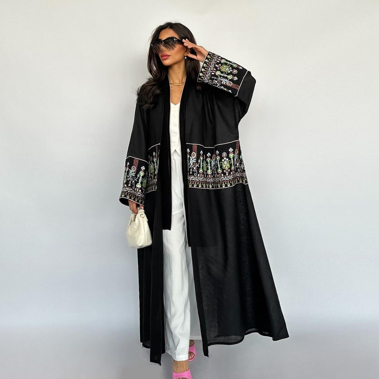 Women's Cardigan Embroidered Robe