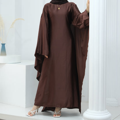 Women's Stretch Satin Modest Dress