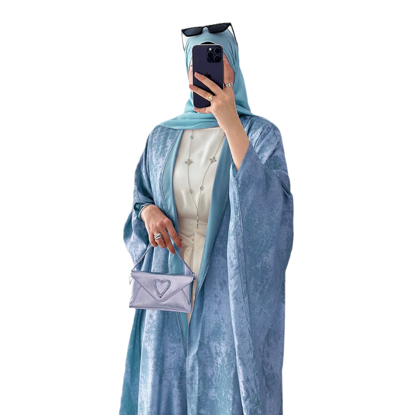 Women's Patchwork Elegant Robe Open Abaya