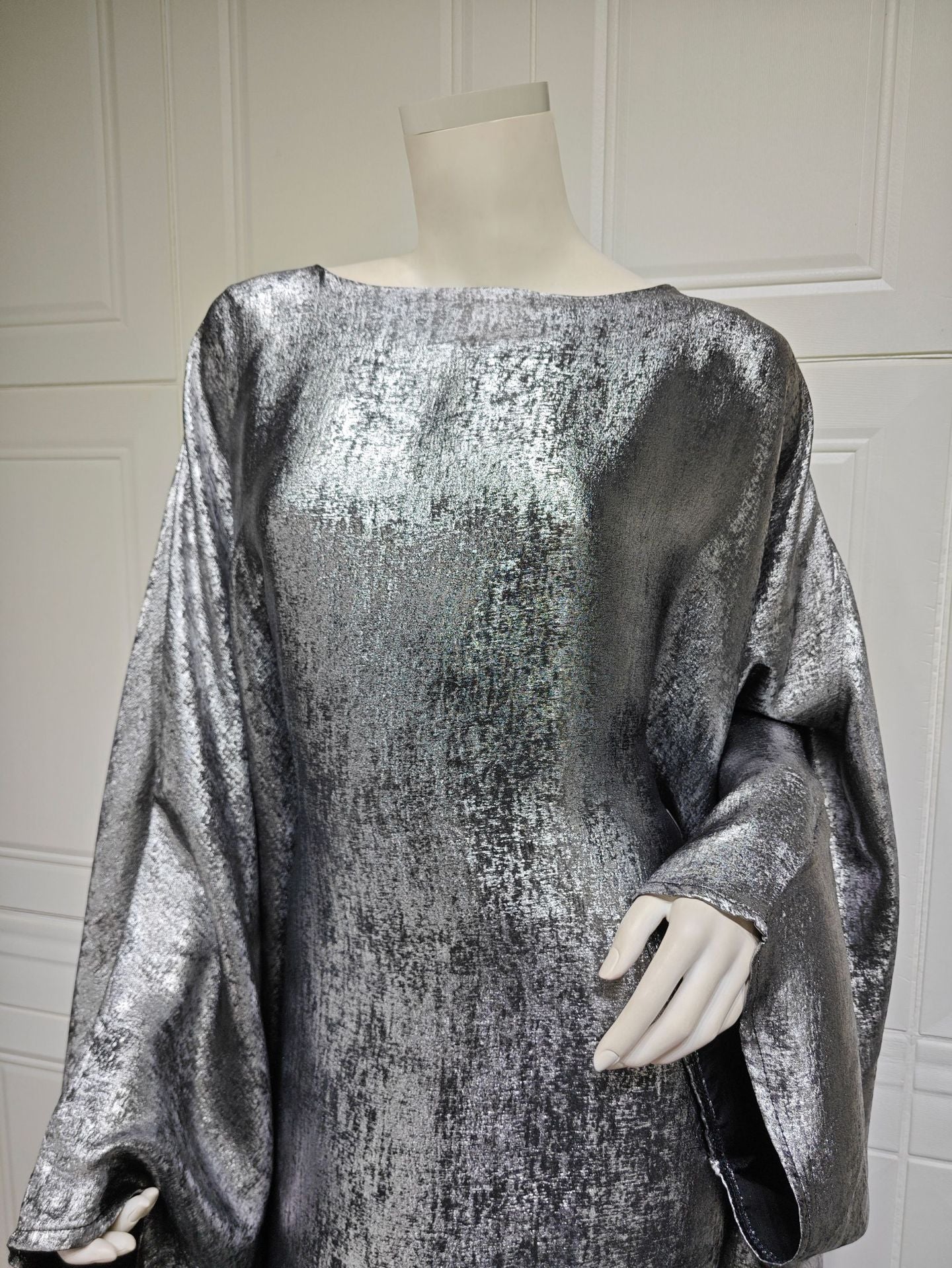 Women's Fashion Hot Silver Party Abaya Dress