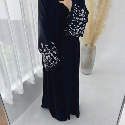 Dubai Leaf Embroidery Elegant Dress