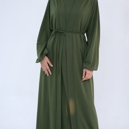 Women's Solid Color Abaya Two-piece Suit