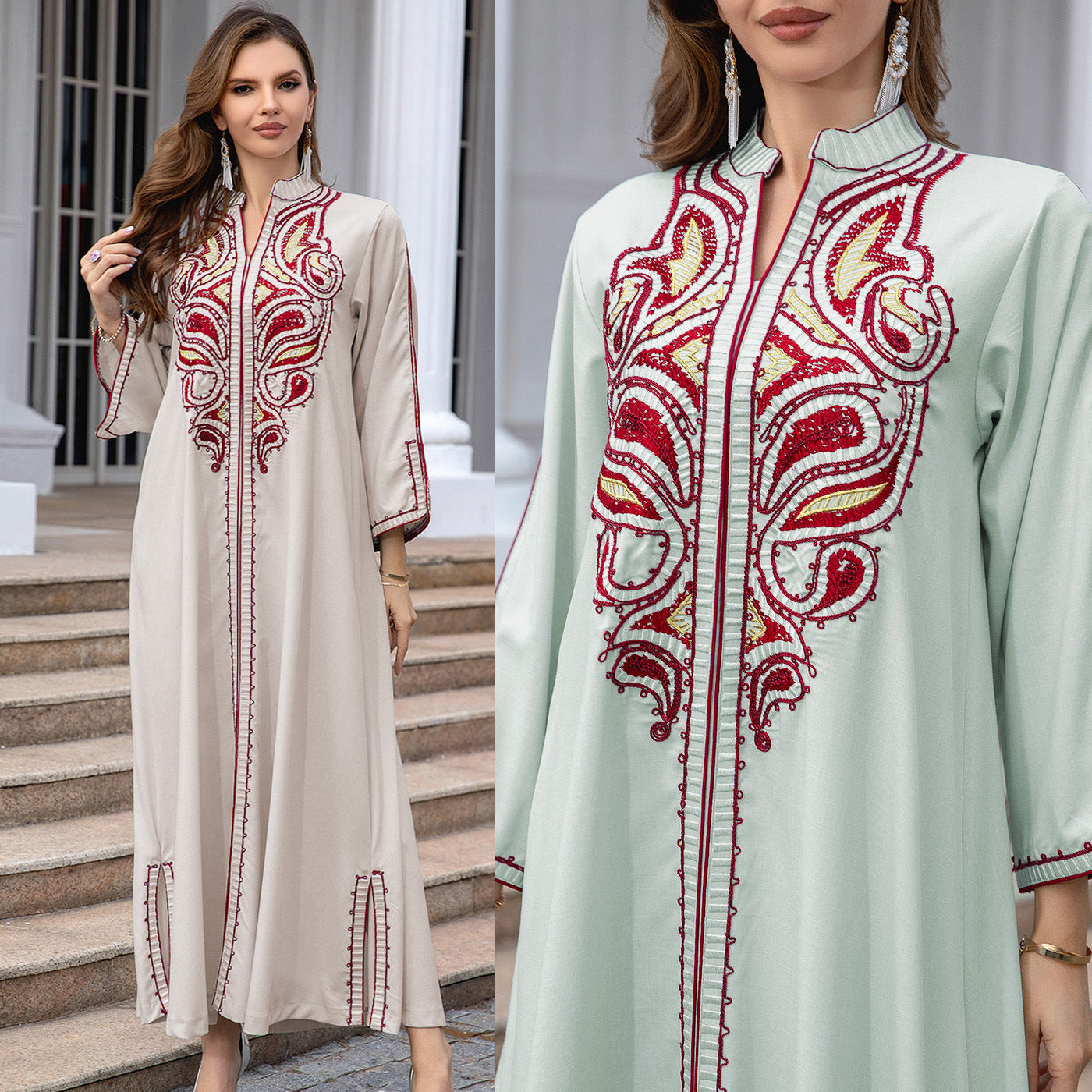 Women's Long-sleeved Embroidered Dress