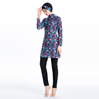 Women's Printed Three-piece Swimsuit Burkini