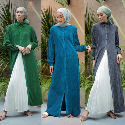 Robe à volants pour femmes Abaya ouverte