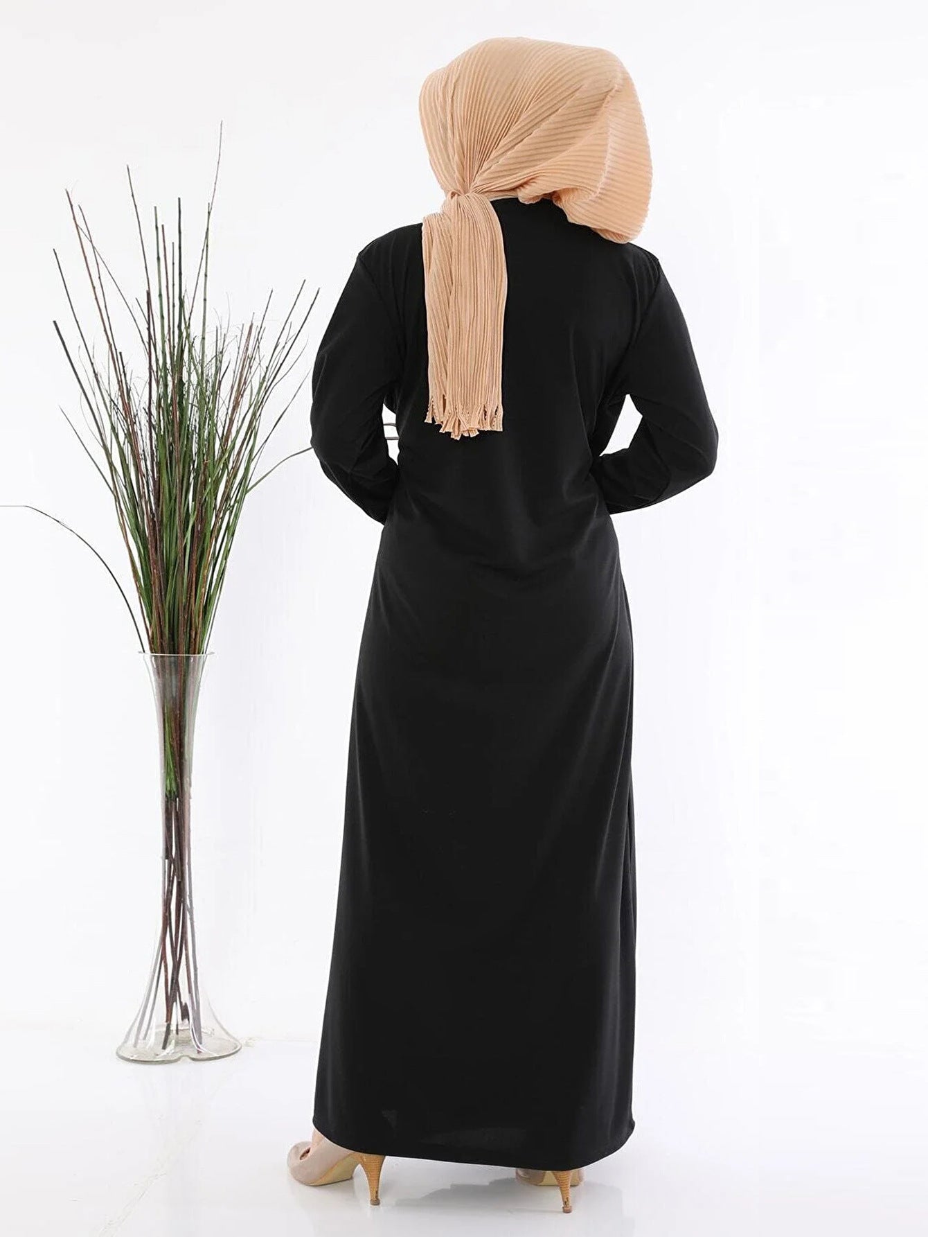 Women's Lace-up Slim Burqa V-neck Dress