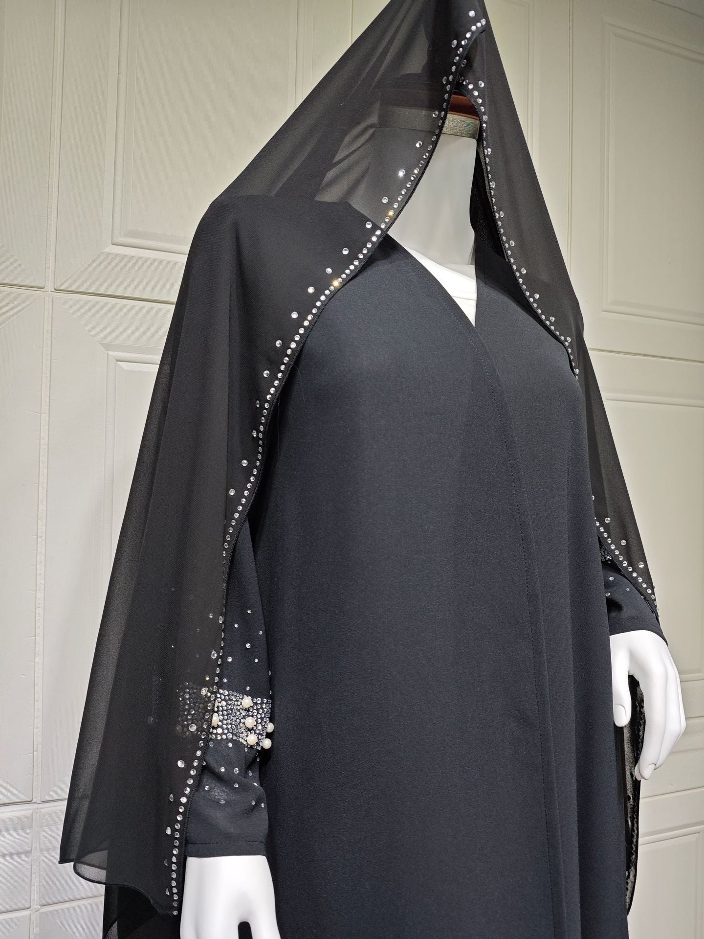 Women's Diamond Bubble Robe Dress with Hijab