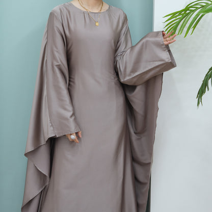 Women's Stretch Satin Modest Dress