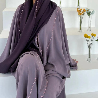 Women's Elegant Robe Hijab Two Piece Set