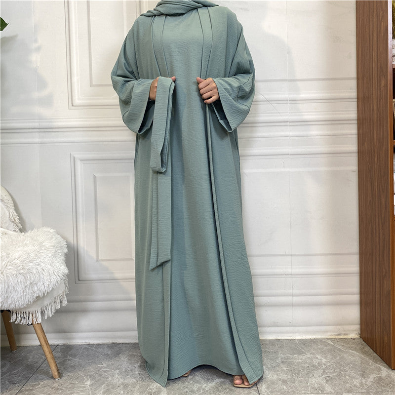 Sleeveless Dress and Robe Set with Pockets