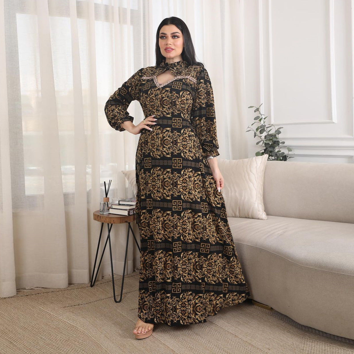 Women's Printed Arabic Party Dress