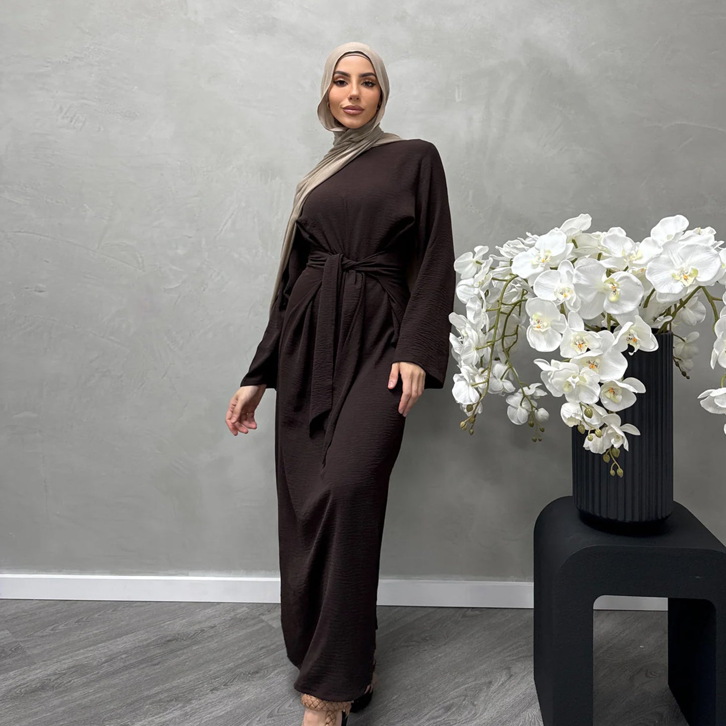 Women's Lace-up Elegant Abaya Dress