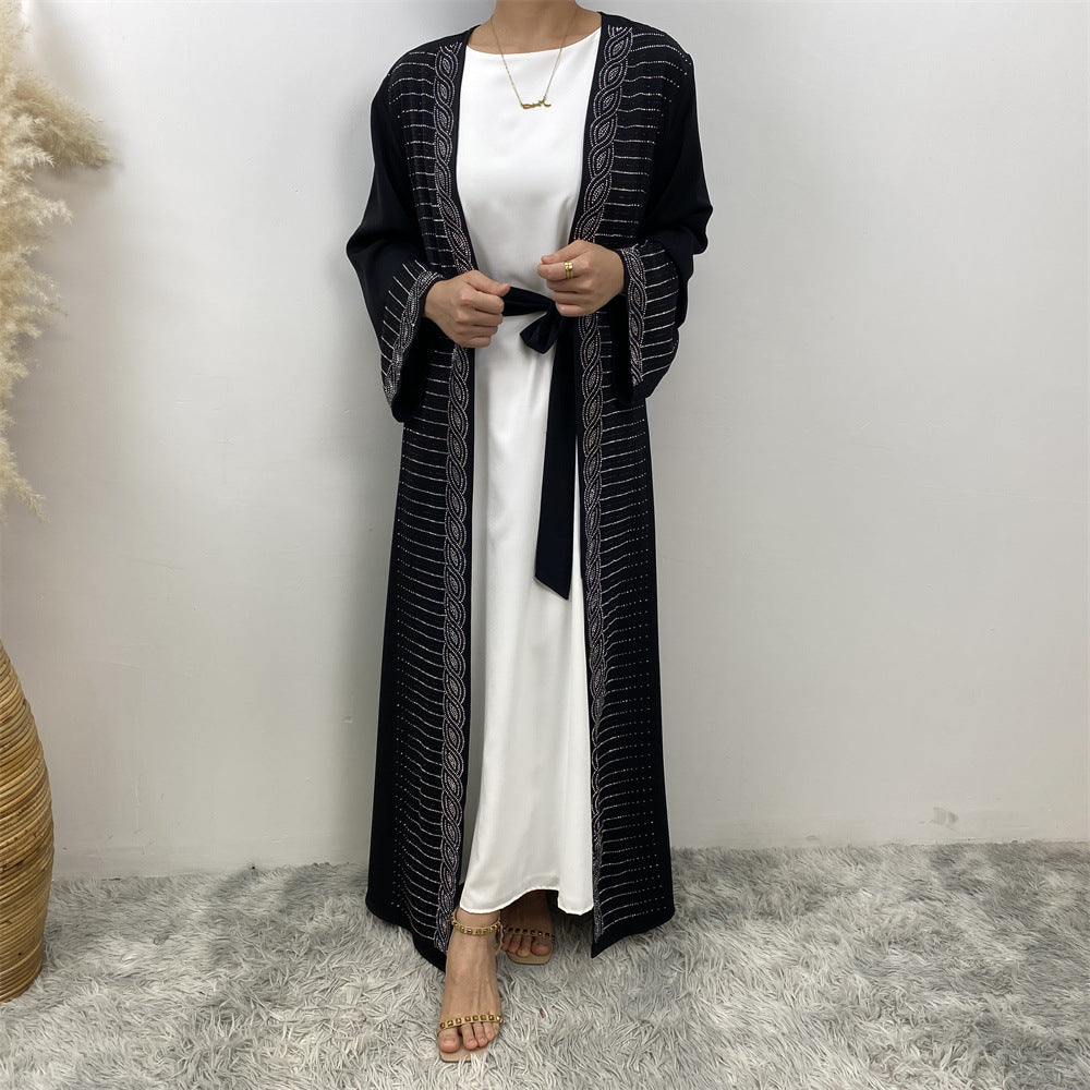 Muslim Slim Fit Cardigan Robe with Pockets