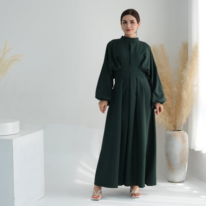 Women's Solid Color Tunic Sleeve Abaya Dress