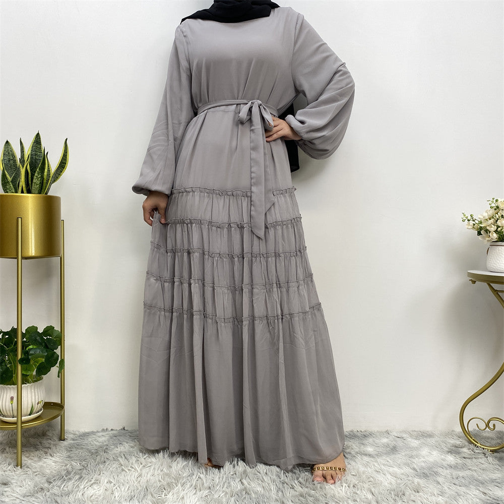 Plain Large Hem Loose Abaya Dress