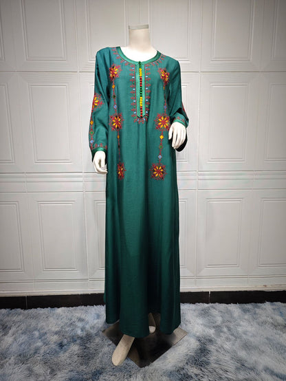 Dubai Embroidered Abaya Dress