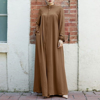 Women's Modest Stand-Up Collar Dress