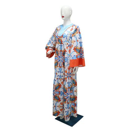 Women's Printed Long-sleeved Dress