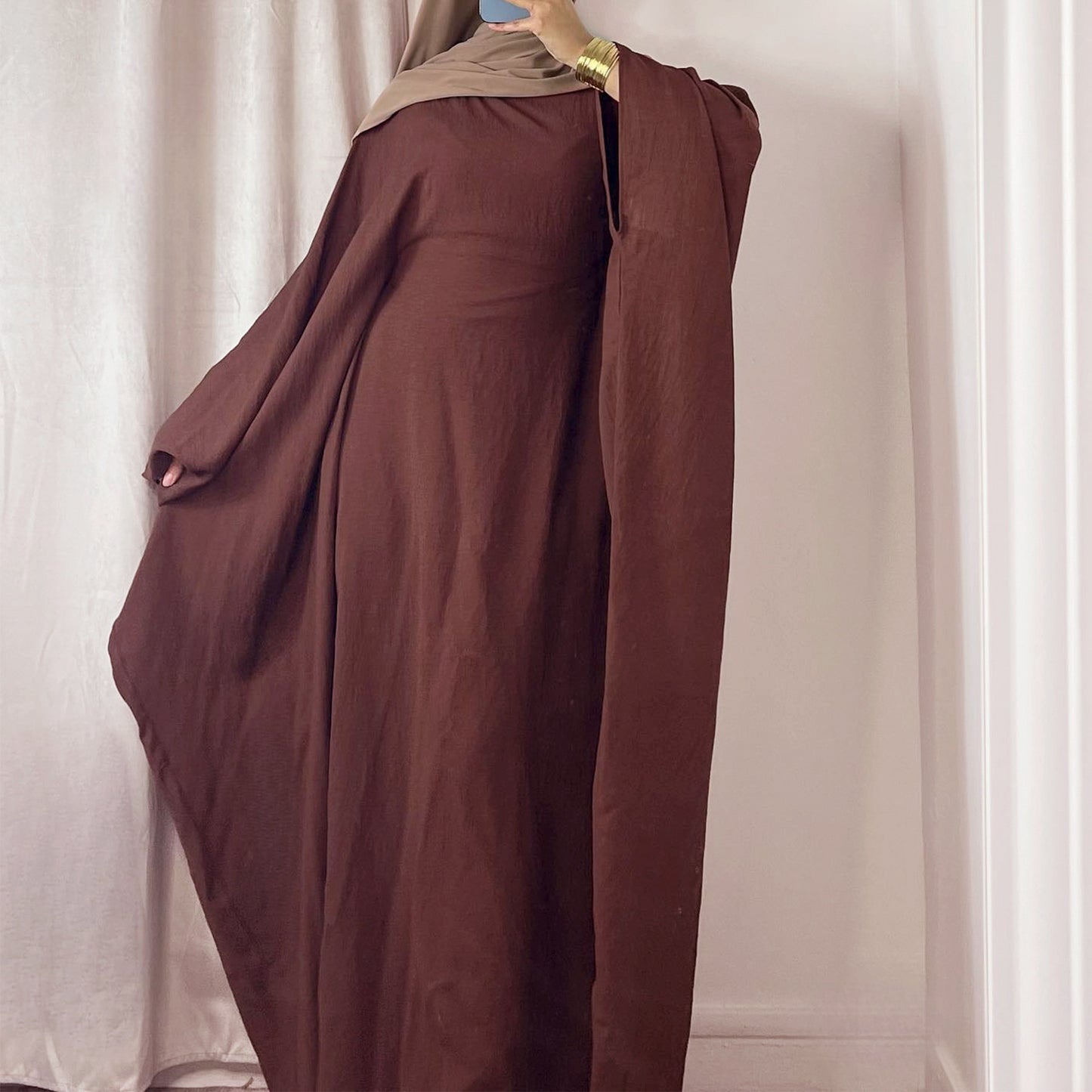 Women's Waist-cinching Dolman Sleeve Abaya Dress