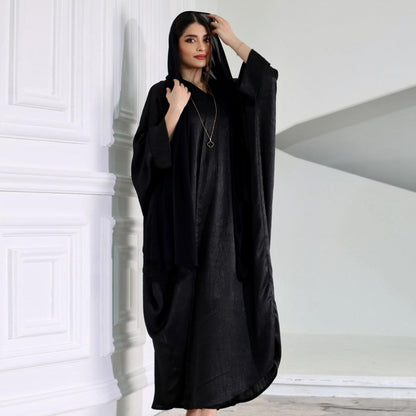 Women's Bright Silk Satin Bat-sleeved Robe