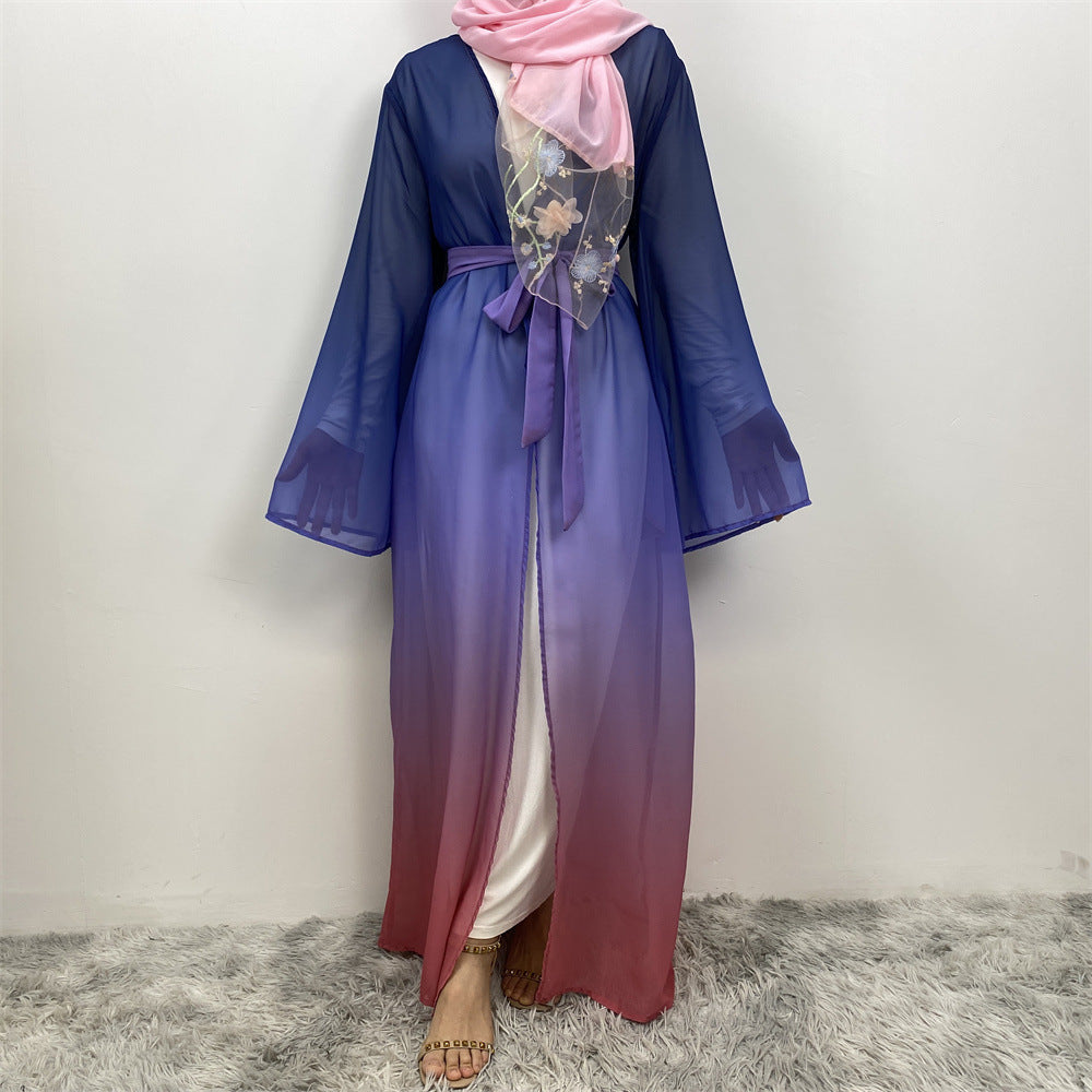 Women's Muslim Cardigan Chiffon Robe