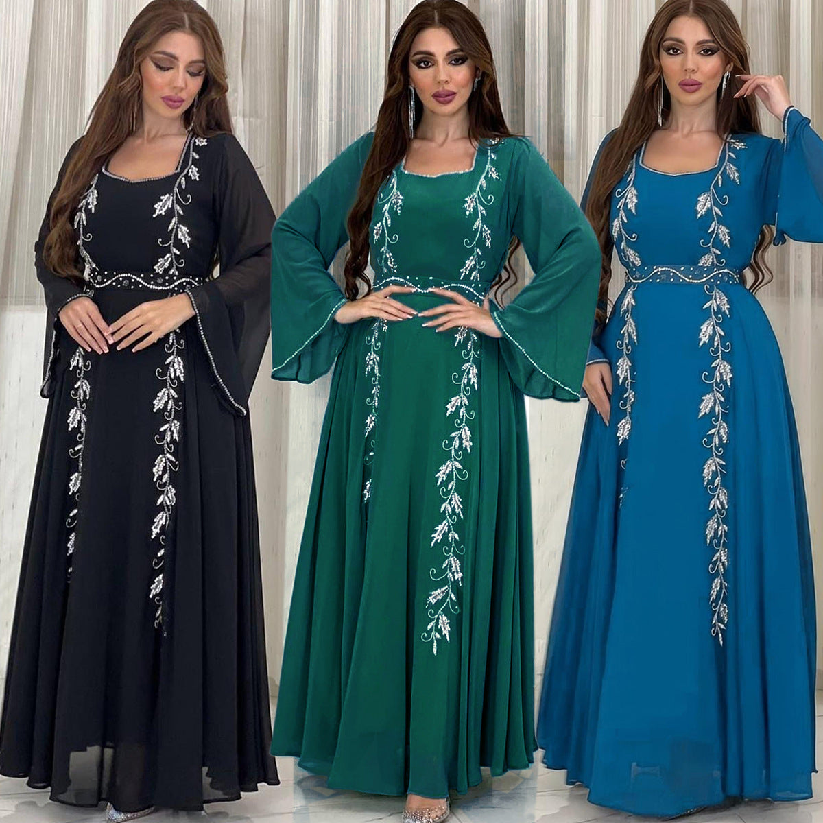 Women's Embroidered Muslim Dress