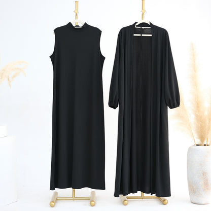 Women's Solid Color Abaya Two-piece Suit