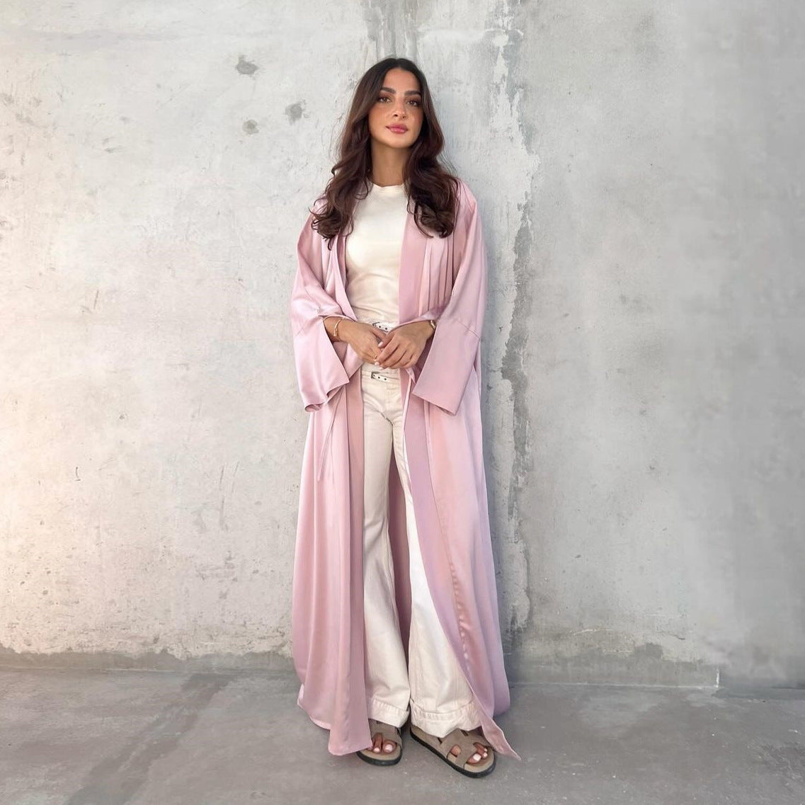 Fashionable Satin Soft Robe Dress