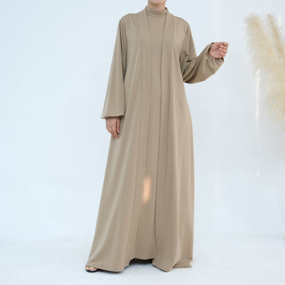 Women's Solid Color Abaya Two-piece Suit