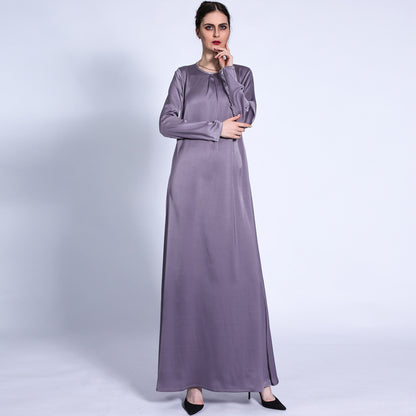 Women's Solid Color Loose Waist A-line Dress