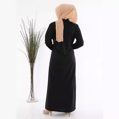 Women's Lace-up Slim Burqa V-neck Dress