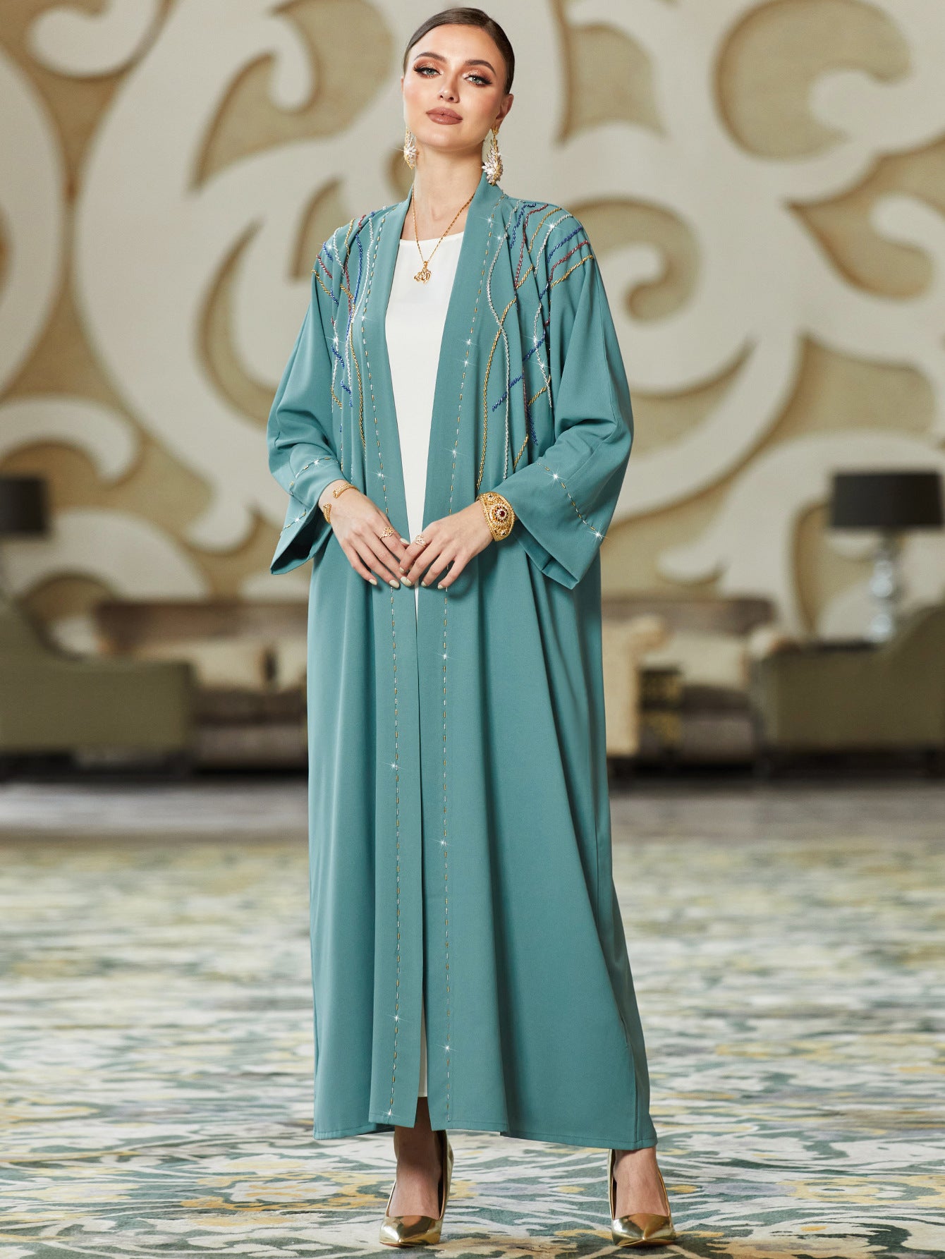 Women's Sewn Beaded Arabic Robe